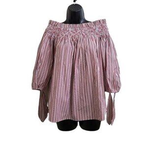 Caroline Constas Lou Striped Off Shoulder Top XS